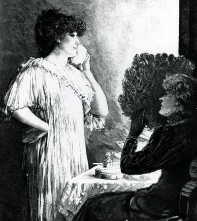 Ellen Terry Visiting Sarah Bernhardt in Her Dressing Room at the Royal English Opera House, c.1881 by Robert Ponsonby Staples